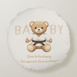 Judo Black Belt Bear Baby Shower Collection Rundes Kissen