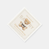 Judo Black Belt Bear Baby Shower Collection Serviette (Ecke)