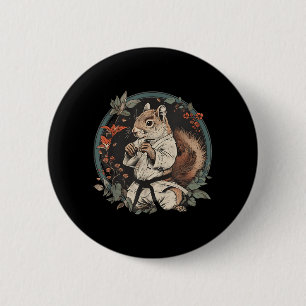 Judo Eichhörnchen Natur Martial Arts Kickboxen Button