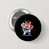 Judo Eichhörnchen Wasserfarbe Karate MMA Eichhörnc Button (Vorne & Hinten)