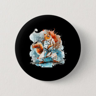 Judo Eichhörnchen Wasserfarbe Taekwondo Karate MMA Button