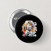 Judo Eichhörnchen Wasserfarben Eichhörnchen Liebha Button (Vorne & Hinten)