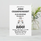 Judo Fighter Self Defense Taekwondo Judo Einladung (Stehend Vorderseite)
