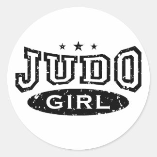 Judo Girl Runder Aufkleber