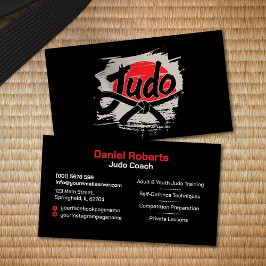 Judo instructor - Black Belt and sun Visitenkarte