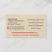 Judo instructor - Kanji and Judoka Visitenkarte (Rückseite)