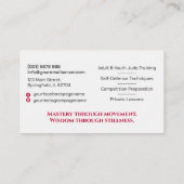 Judo instructor - Kanji and Rising Sun Visitenkarte (Rückseite)