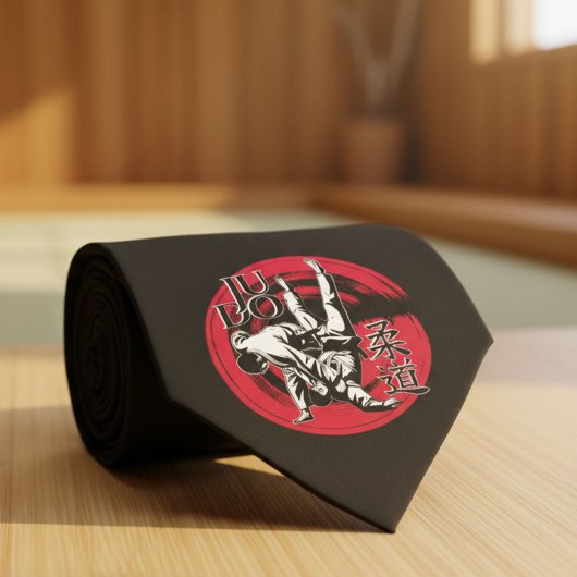 Judo Kanji and Rising Sun Throw  Krawatte