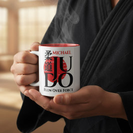 Judo -Kanji, aufgehende Sonne Zweifarbige Tasse