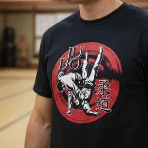 Judo Kanji und aufgehende Sonne Wurf - Kampfsport  T-Shirt