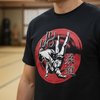 Judo Kanji und aufgehende Sonne Wurf - Kampfsport T-Shirt