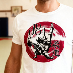 Judo Kanji und aufgehende Sonne Wurf - Kampfsport T-Shirt