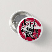 Judo Kanji und Rising Sun Throw  Button (Vorne & Hinten)