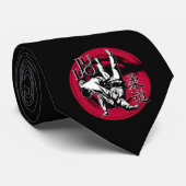 Judo Kanji und Rising Sun Throw Krawatte (Gerollt)
