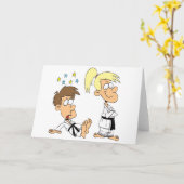 Judo-Kinder Karte (Gelbe Blume)