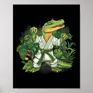 Judo Krokodil Natur Kickboxen Taekwondo Kampfsport Poster