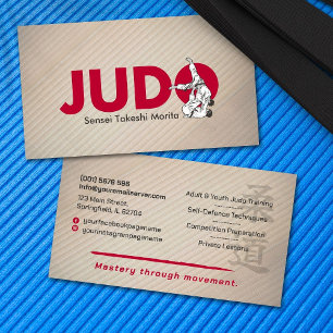 Judo-Lehrer - Kanji und Judoka  Visitenkarte
