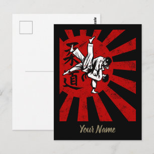 Judo Martial Arts Vintages Retro Design Postkarte