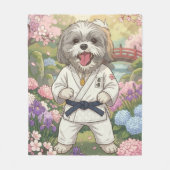 Judo Master Shih Tzu Fleecedecke (Vorderseite)