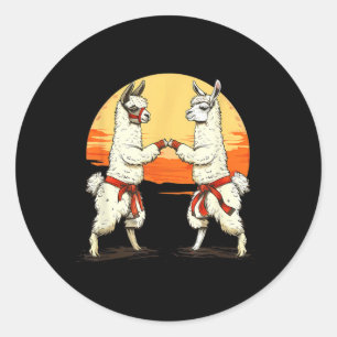 Judo MMA Alpaka Liebhaber Taekwondo Alpaka Sonnenu Runder Aufkleber