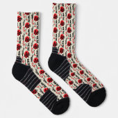 Judo-Muster - Schwarzer Gürtel, Kanji und Sonne Socken (Rechts)