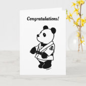 Judo Panda Cartoon mit Glückwünschen aus dem Schwa Karte (Gelbe Blume)