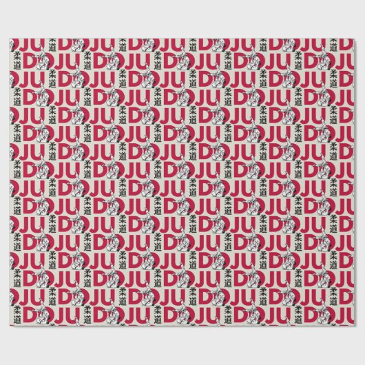 Judo Pattern - Kanji, Judoka Geschenkpapier (Flach)