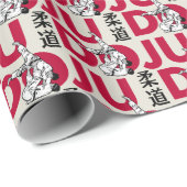 Judo Pattern - Kanji, Judoka Geschenkpapier (Rolleneckpunkt)
