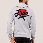 Judo-Pinsel-Schrift und schwarzer Gürtel – Aufgehe Hoodie (Rückseite)