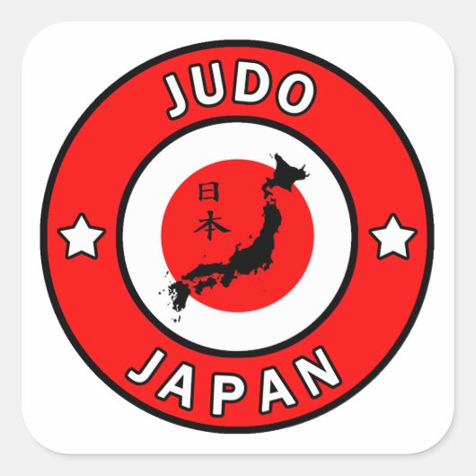 Judo Quadratischer Aufkleber (Vorderseite)