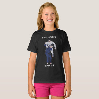 Judo-Reich-Mädchen Seoi Nage weißer Druck T-Shirt