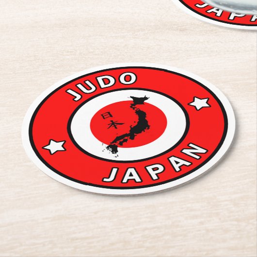 Judo Runder Pappuntersetzer (Angewinkelt)