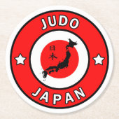 Judo Runder Pappuntersetzer (Vorderseite)