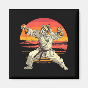 Judo Tiger Strand Sonnenuntergang Taekwondo Kickbo Magnet