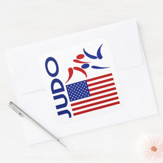 Judo United Staaten Quadratischer Aufkleber (Umschlag)