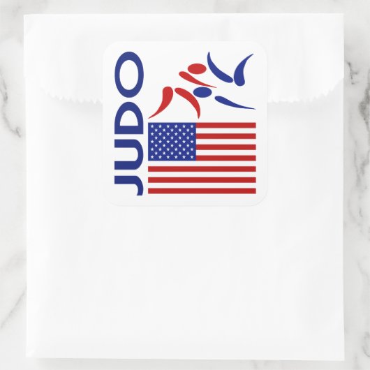 Judo United Staaten Quadratischer Aufkleber (Tasche)