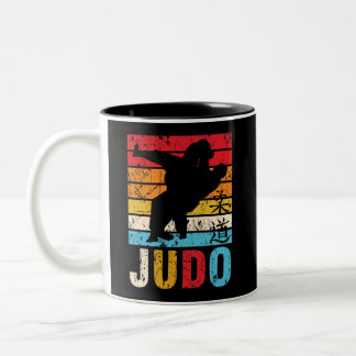 Judo Ura Nage Judoka Retro Sunset Zweifarbige Tasse