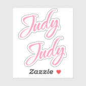 Judy Decorative Name in Pink x2 Aufkleber (Blatt)