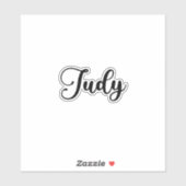 Judy Name - Handgeschriebene Kalligrafie Aufkleber (Blatt)