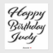 Judy Name Vorname black Sticker Geburtstag (Blatt)