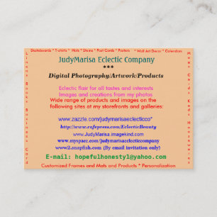 JudyMarisa Eclectic Company, Digital-Fotografie… Visitenkarte