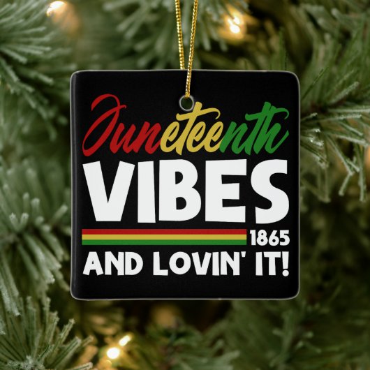 Jüdzehnte Vibes - Freiheitstag 1865 Schwarze Gesch Keramikornament (Baum)