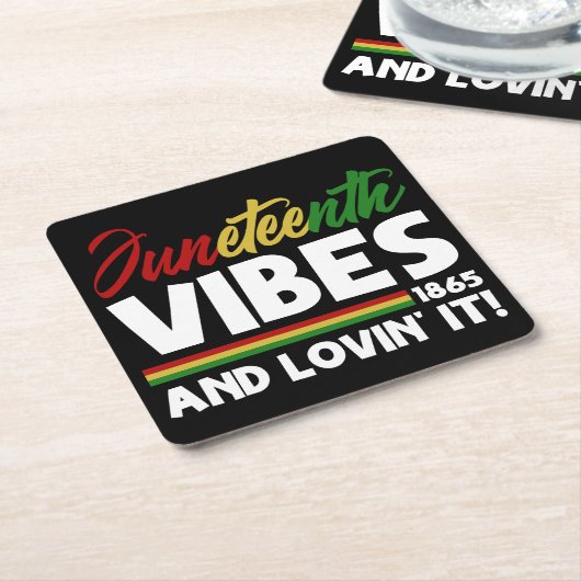 Jüdzehnte Vibes - Freiheitstag 1865 Schwarze Gesch Rechteckiger Pappuntersetzer (angewinkelt)