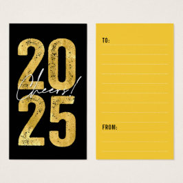 Juers to 2023 Gold Typografy New Year Gift Tag