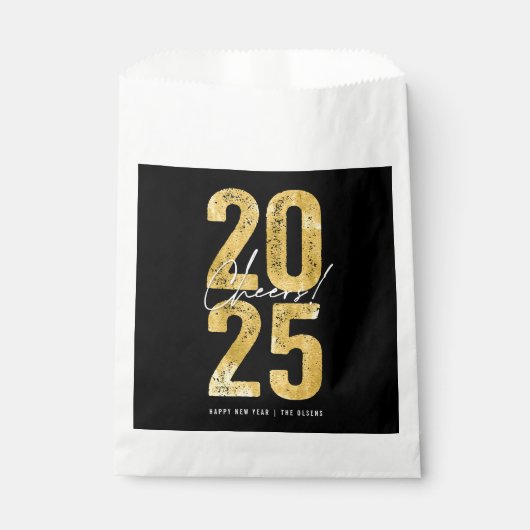 Juers to 2025 Gold Typografy Modern New Year Geschenktütchen (Vorderseite)