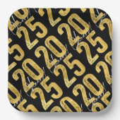Juers to 2025 Gold Typografy New Year Party Pappteller (Vorderseite)