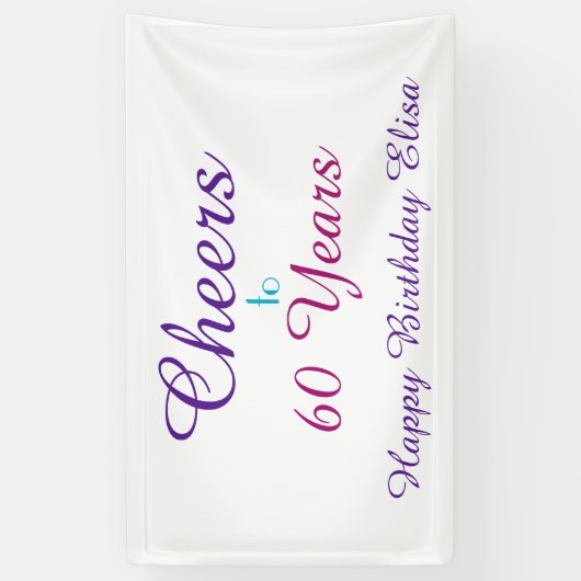 Juers to 60 Years Birthday farbenfrohe personalize Banner (Vertikal)