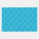 Juers to 70 Years Royal Blue Marine Geschenkpapier Set (Vorderseite 3)