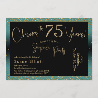 Juers to 75 Years Überraschung Geburtstag Aquamari Einladung