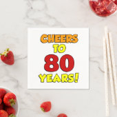 Juers to 80 Years Colorful Party Napkins Serviette (Beispiel)